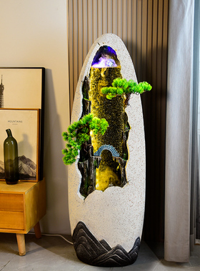 现代客厅办公室雾化加湿流水摆件