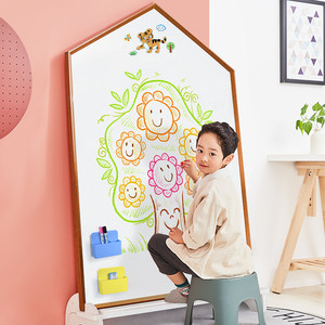 七巧板双面无尘大画画板幼儿童磁性支架式宝宝家用小黑板写字白板