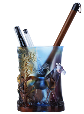 琉璃送老师商务礼品实用笔筒