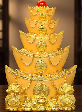 一桶金聚宝盆元宝白菜摆件送礼品