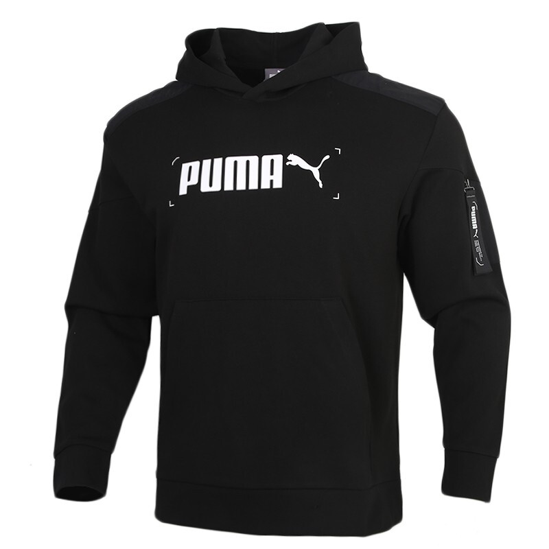 Puma/彪马 Nu-tility LOGO经典休闲百搭连帽卫衣 男款 黑色 - 图3