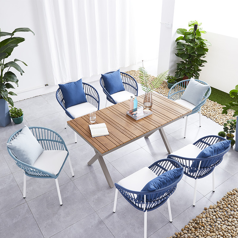 藤朝室外庭院桌椅组合餐桌椅露天绳编户外餐桌北欧花园阳台休闲椅 猪猪侠淘宝客
