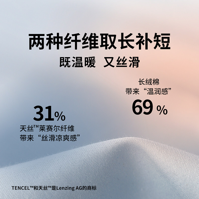 laSuntin水洗天丝棉 零敏 云般超柔触感 A类天丝全棉混纺四件套