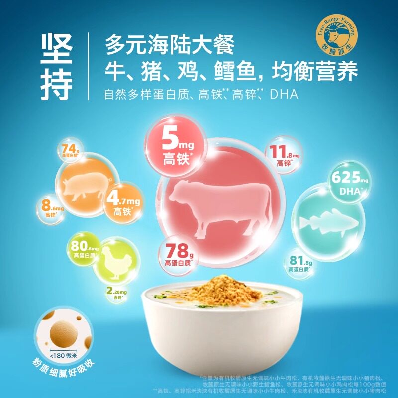 Heyangyang organic Mulu native unseasoned veal pine, pork pine, chicken pine, cod pine, baby bibimbap