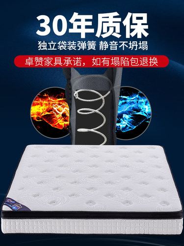 席梦思床垫20cm厚1.5米1.8m家用乳胶独立弹簧椰棕垫软硬两用软垫 - 图2