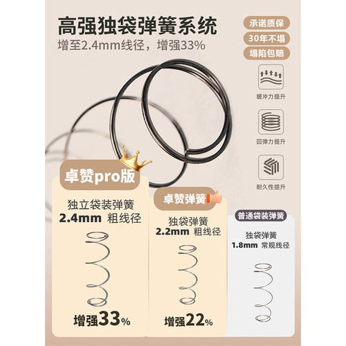 席梦思床垫20cm厚1.5米1.8m家用乳胶独立弹簧椰棕垫软硬两用软垫 - 图1