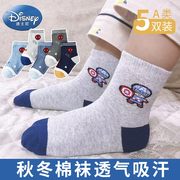 Disney迪士尼HM3153 儿童棉袜子5双