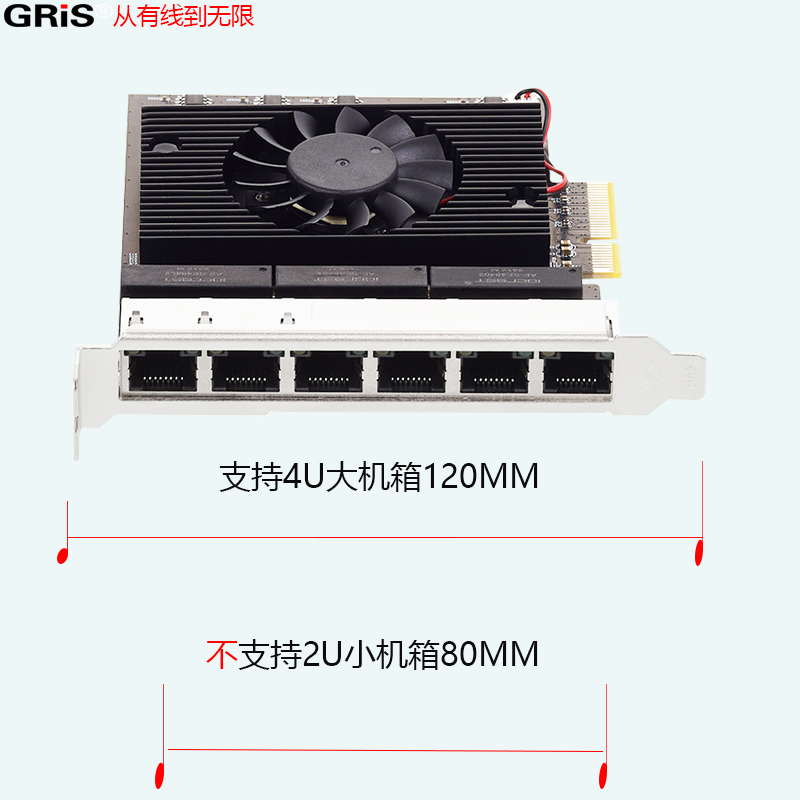 GRIS 6口PCI-E转2.5G千兆网卡2500M以太网ESXI服务器台式机网络游戏电脑汇聚软路由REALTEK瑞昱RTL8125B群晖 - 图1