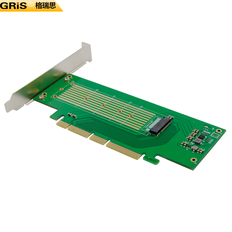 GRIS PCI-E X16转NVME M.2固态硬盘盒SSD电脑插槽高速传输带芯片扩展RAID软阵列卡NGFF台式机服务器X8转接卡 - 图2