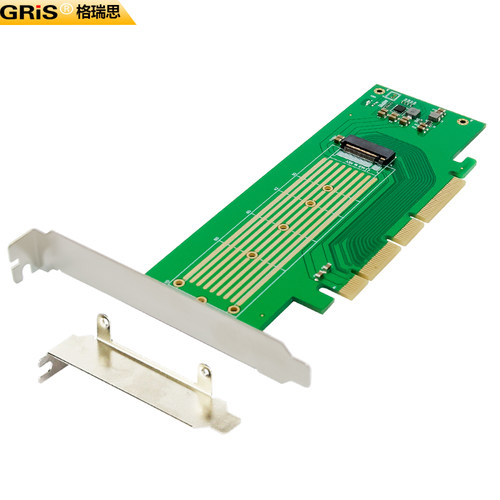 GRIS PCI-E X16转NVME M.2固态硬盘盒SSD电脑插槽高速传输带芯片扩展RAID软阵列卡NGFF台式机服务器X8转接卡 - 图0