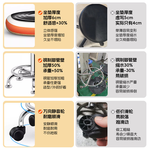 升降椅子转椅吧椅旋转前台吧台收银理发店家用高脚圆凳子美容凳子 - 图1
