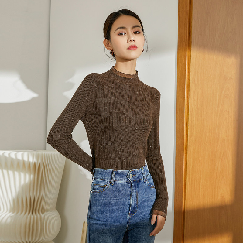 她图半高领修身秋冬2021新款针织衫 她图服饰毛针织衫