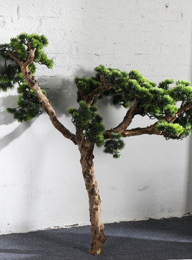 仿真松树禅意大型盆景装饰品插花