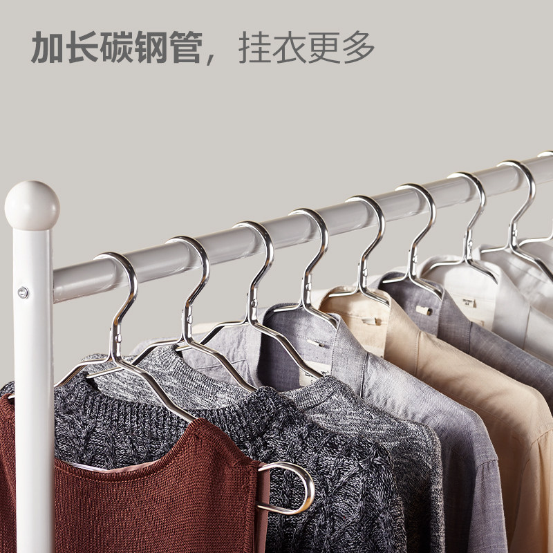 简易晾衣架落地卧室挂衣架单杆式衣帽架家用衣服架折叠室内晾衣杆_虎窝淘