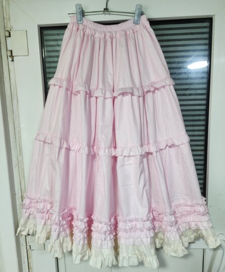 【王妍与夏季】棉荷叶边多层加长裙开衫底配裙 各种颜色定制款