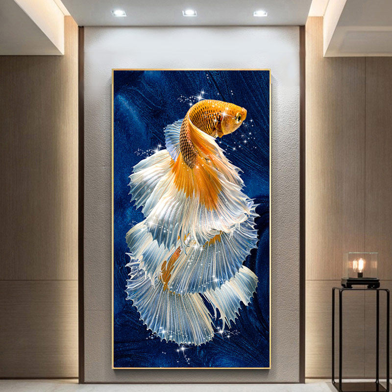 钻石画0玄关满钻锦鲤鱼客厅玄关水晶点粘贴砖十字绣00,淘宝优惠券,粉丝福利购,淘宝优惠卷