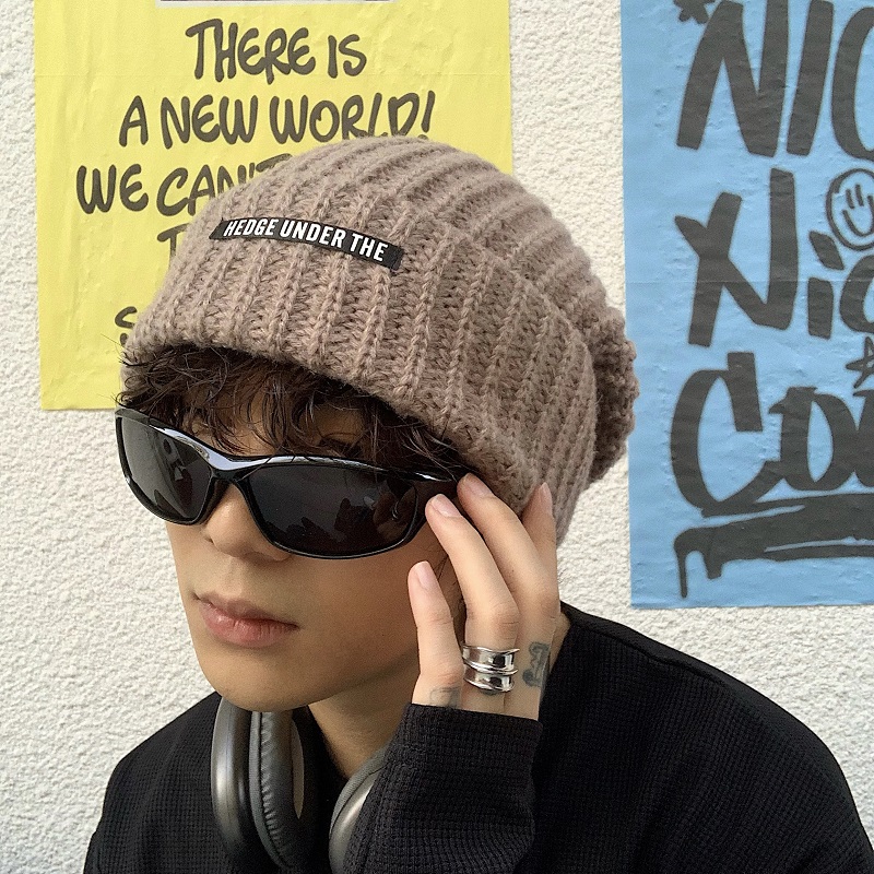 大头围显脸小针织堆堆帽男秋冬保暖护耳毛线帽女日系大版贴布冷帽,淘宝优惠券,粉丝福利购,淘宝优惠卷
