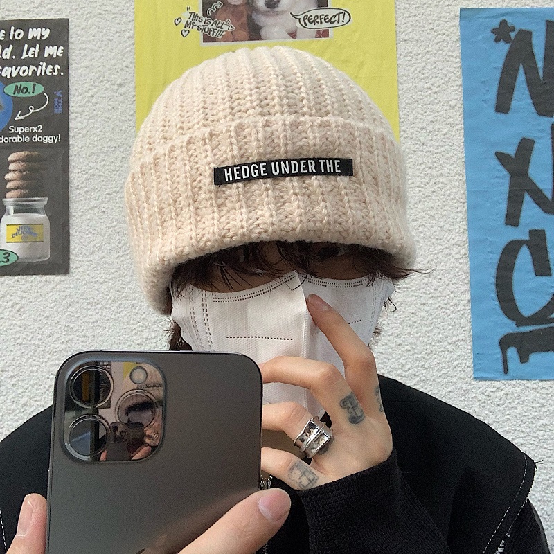 大头围显脸小针织堆堆帽男秋冬保暖护耳毛线帽女日系大版贴布冷帽,淘宝优惠券,粉丝福利购,淘宝优惠卷