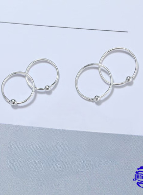 S999纯银单圈耳环防过敏简约
