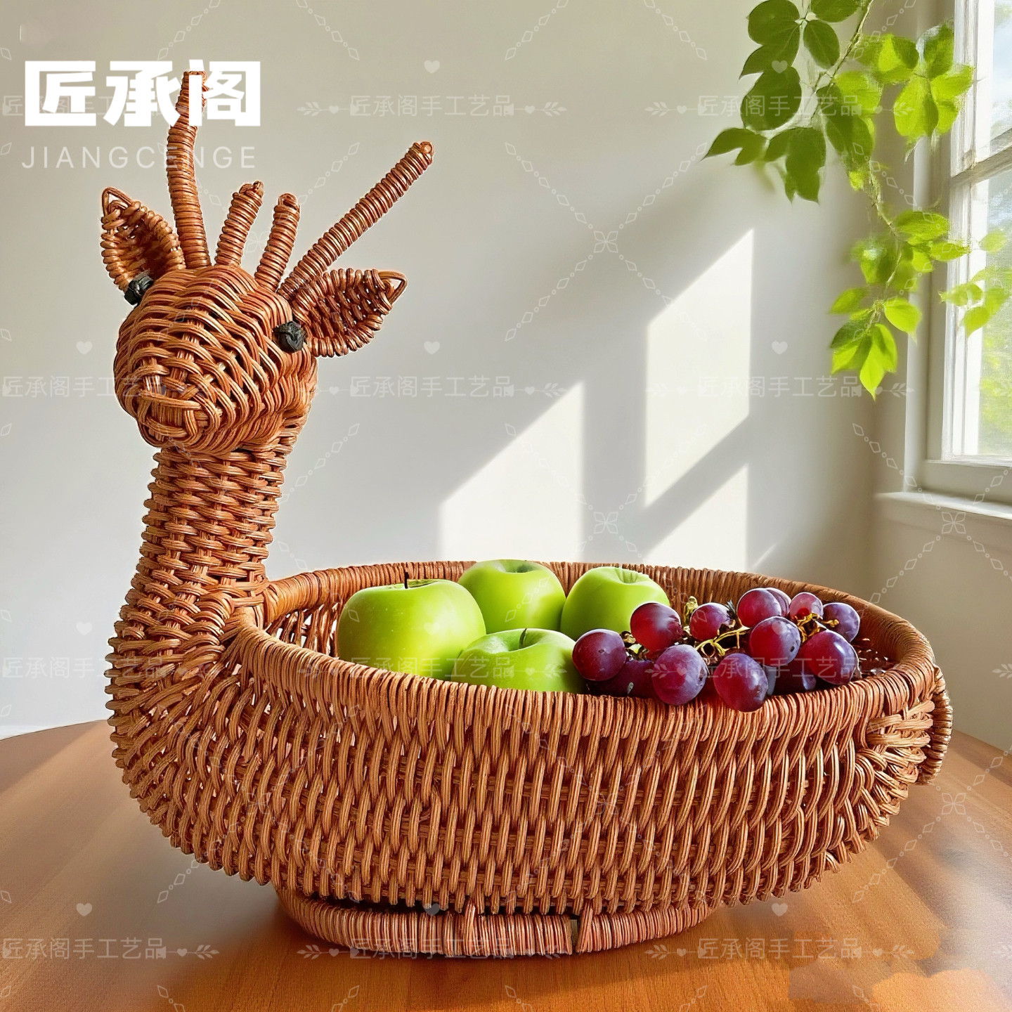 收纳筐手工仿藤茶几编织家用零食干货鸡蛋复古中式客厅圆形储物篮,淘宝优惠券,粉丝福利购,淘宝优惠卷