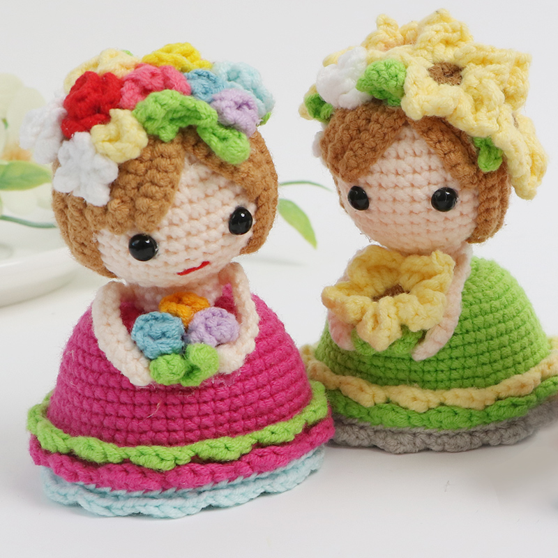 变身新娘手捧花材料包手工编织diy毛线翻转花束变装公主娃娃成品 - 图1