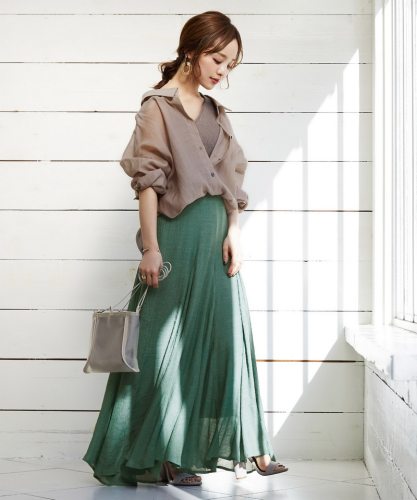 田中亜希子-明星人气款 23ss 浪漫大摆 松紧腰立裁轻盈鱼尾半身裙 - 图1