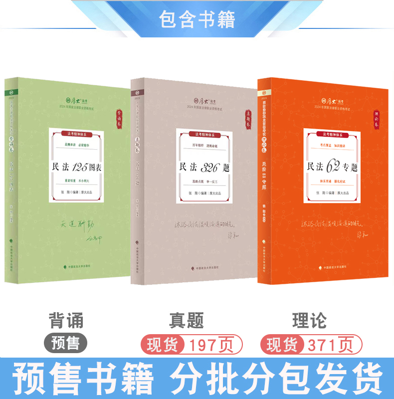 现货速发 2024厚大法考张翔讲民法理论卷厚大罗翔刑法鄢梦萱向高甲白斌强化讲义教材真题背诵配视频法律职业资格考试民法司法考试-图0