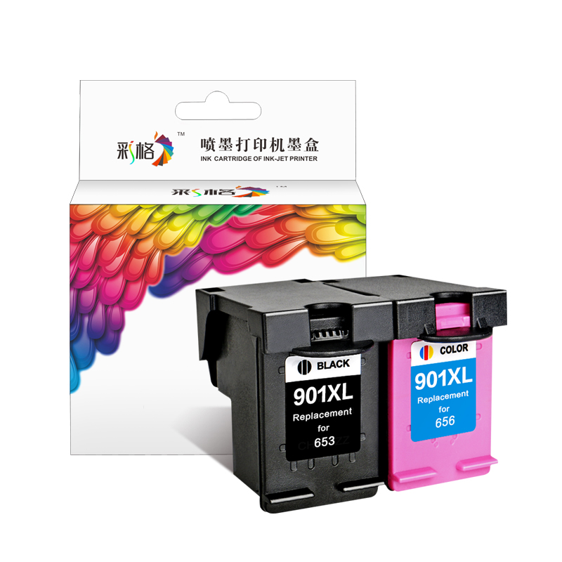 彩格兼容惠普HP901XL墨盒HP Officejet 4500 J4580 J4640 J4660 J4680大容量 黑色彩色 喷墨打印机墨盒 - 图3