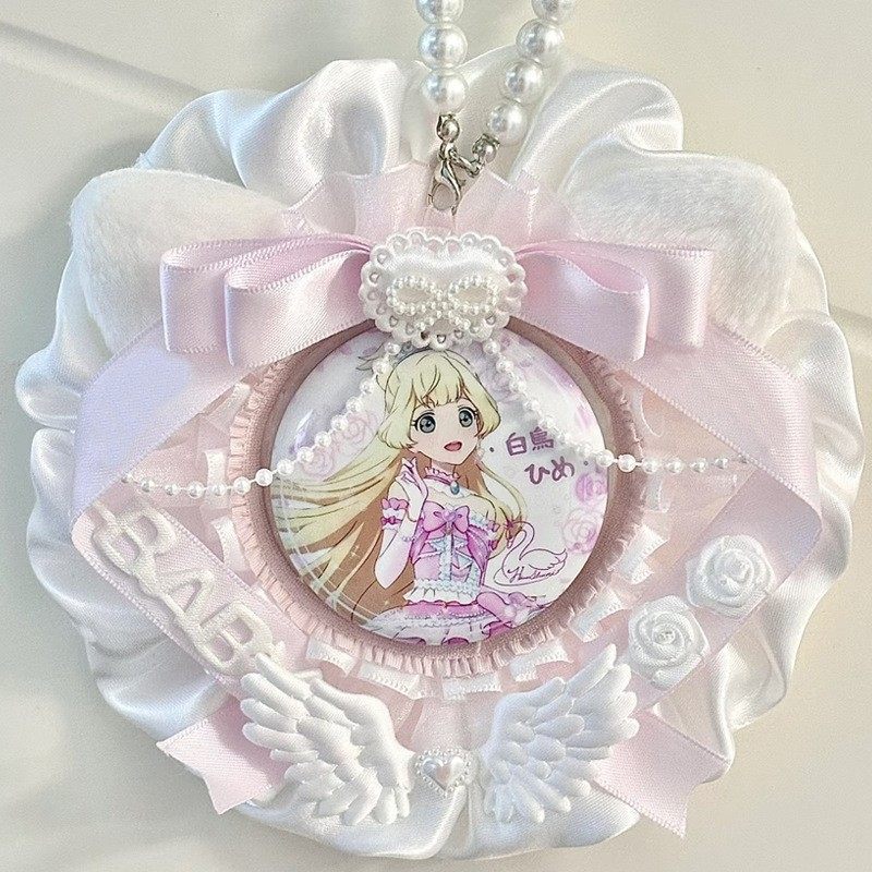 粉色蕾丝吧唧托谷美配58-75mm谷子徽章吧唧痛包diy材料手作成品,淘宝优惠券,粉丝福利购,淘宝优惠卷