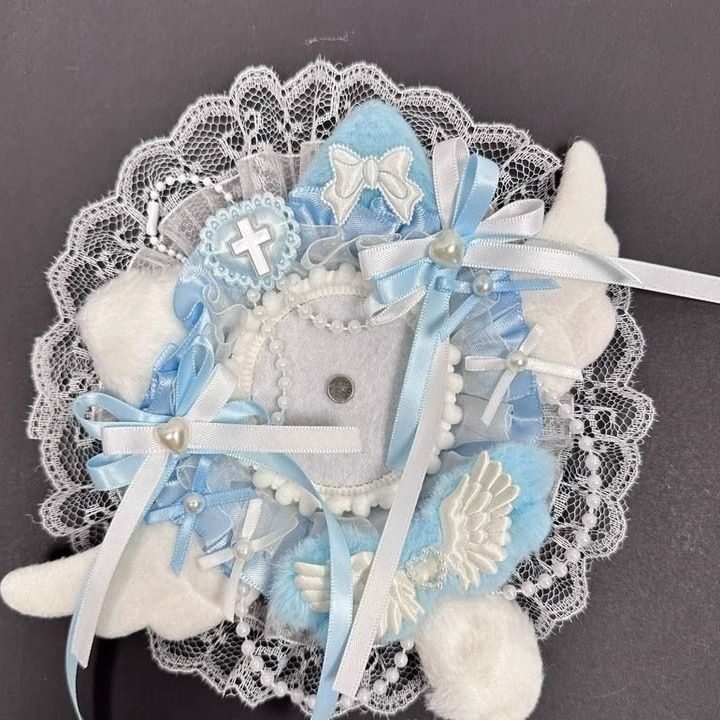 粉色蕾丝吧唧托谷美配58-75mm谷子徽章吧唧痛包diy材料手作成品,淘宝优惠券,粉丝福利购,淘宝优惠卷