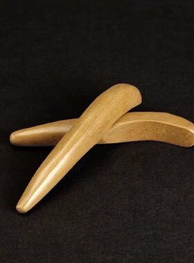 香木手指形点穴棒脚底腿部穴位按摩器 实木质足部足底足疗按摩棒