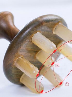 牛角世家洗头梳子按摩梳头抓天然檀木黄白水牛角经络大齿防脱护发