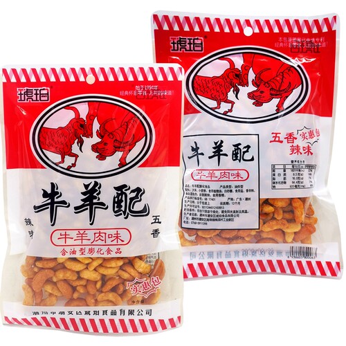 80后怀旧零食牛羊肉味配五香辣味22g小袋90g大袋装休闲膨化食品 - 图1