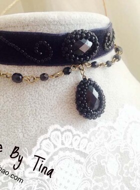 choker手作风繁星钉珠