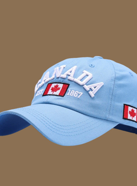 字母CANADA棒球帽男女加拿大潮牌鸭舌帽纯棉夏遮阳防晒帽运动帽子