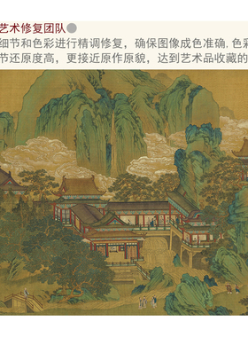 明代仇英 蟠桃仙会图 1比1原版复制古画长卷中国古代名家字画收藏