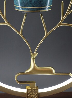 铜新中式铜鹿路路高升蓝牙创意音乐香炉桌面铜装饰摆件日常送礼