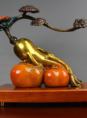 人生事事如意铜摆件新中式办公室