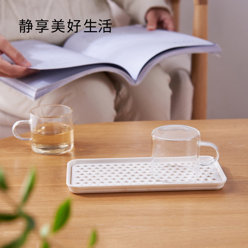 创意盘子家用长方形可爱沥水盘菜盘网红餐盘少女心北欧茶水杯托盘,淘宝优惠券,粉丝福利购,淘宝优惠卷