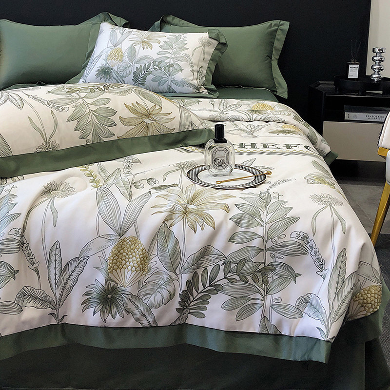 夏季冰丝三四件套可水洗单人春秋被 艾云化纤被