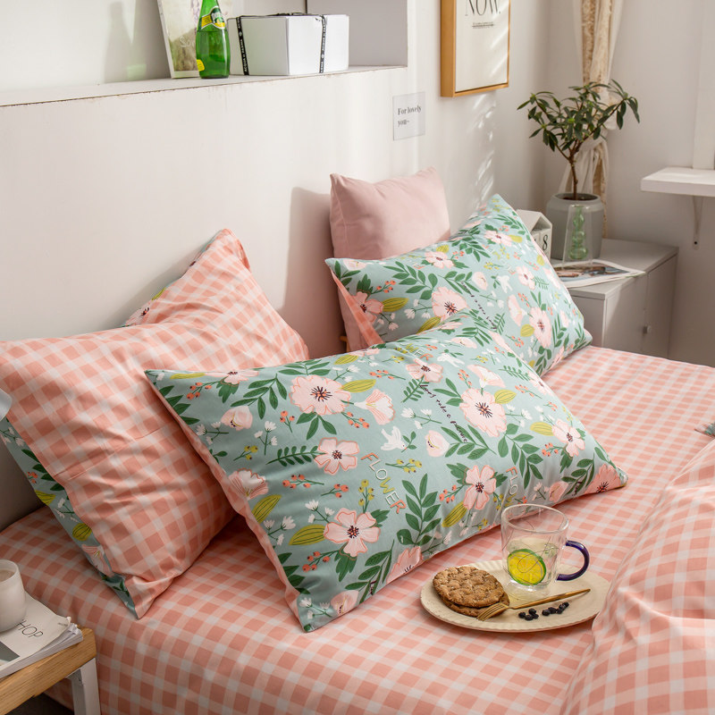 全棉枕头套一对装家用48x74cm枕芯 艾云枕套