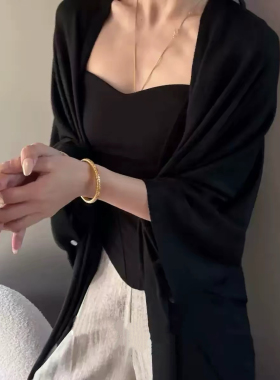 26S慵懒风防晒针织开衫披肩女