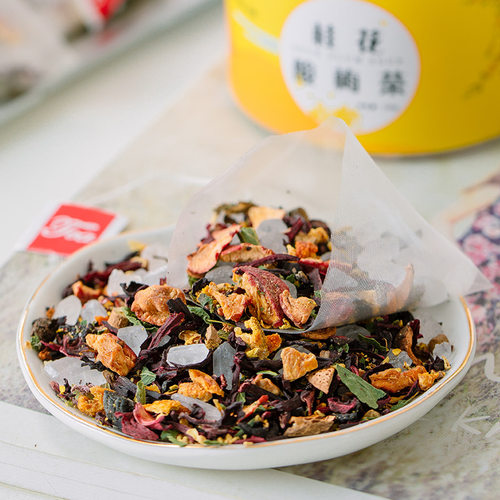 桂花茶乌梅山楂洛神花茶干薄荷叶桑葚陈皮甘草片组合酸梅袋泡茶 - 图2