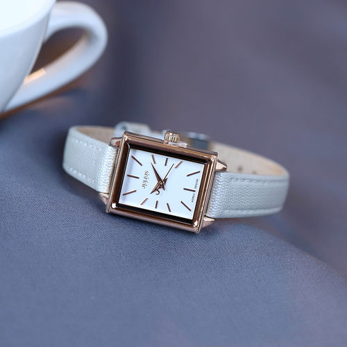正品聚利时小巧时装手表女长方形真皮带潮流女学生小表盘防水表 - 图3