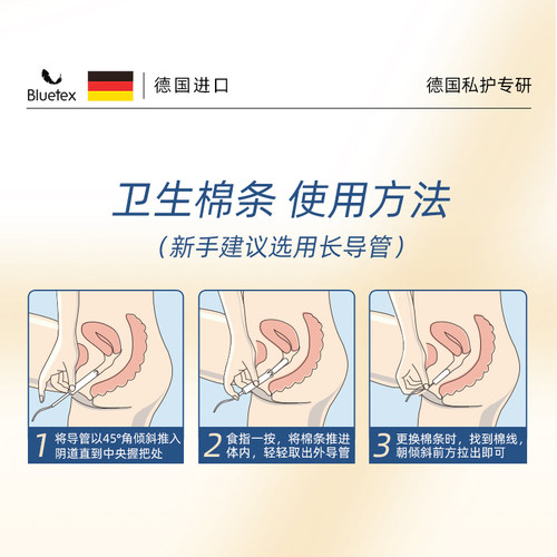 Bluetex蓝宝丝卫生棉条导管式卫生巾游泳专用阴道塞防水经期塞入 - 图2