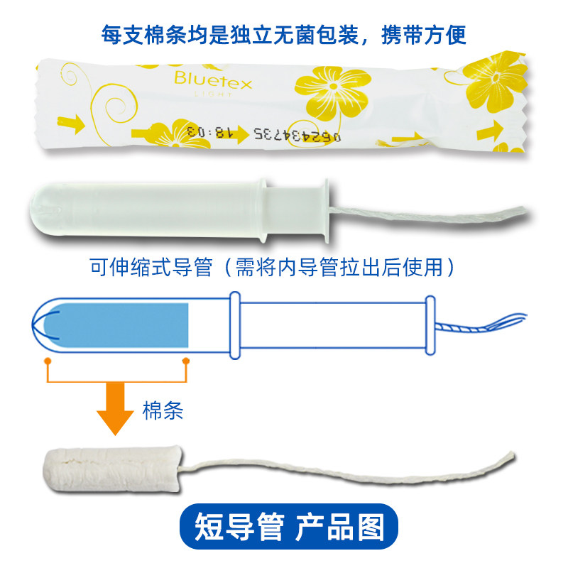 蓝宝丝德国进口卫生棉条女日用棒 bluetex卫生棉条