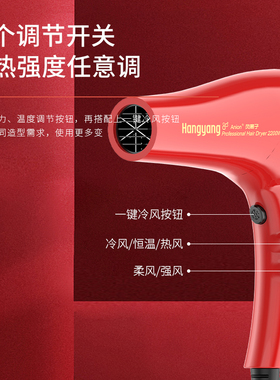 超人吹风机理发店专用大功率家用护发冷热风六档调节电吹风RD2278
