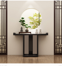 Угол стола 新中式玄关桌翘头玄关台纯实木条案玄关柜走廊过道小窄桌端景台