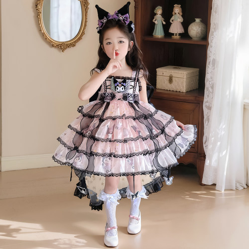 库洛米洛丽塔公主裙套装甜美可爱女童连衣裙2025新款生日礼服裙夏 - 图2