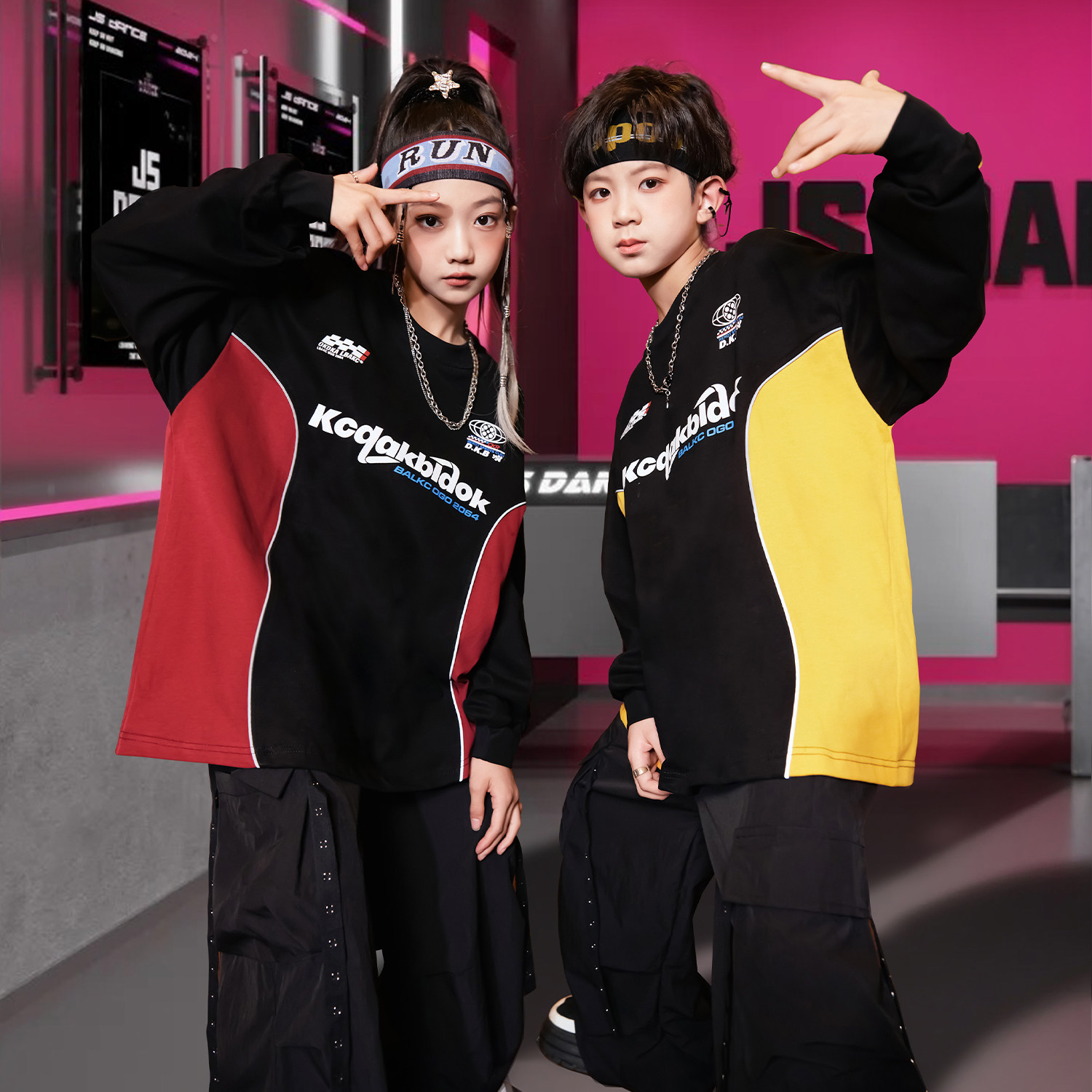 街舞儿童潮服男童hiphop嘻哈童装女童爵士舞服装潮酷时髦套装秋冬,淘宝优惠券,粉丝福利购,淘宝优惠卷